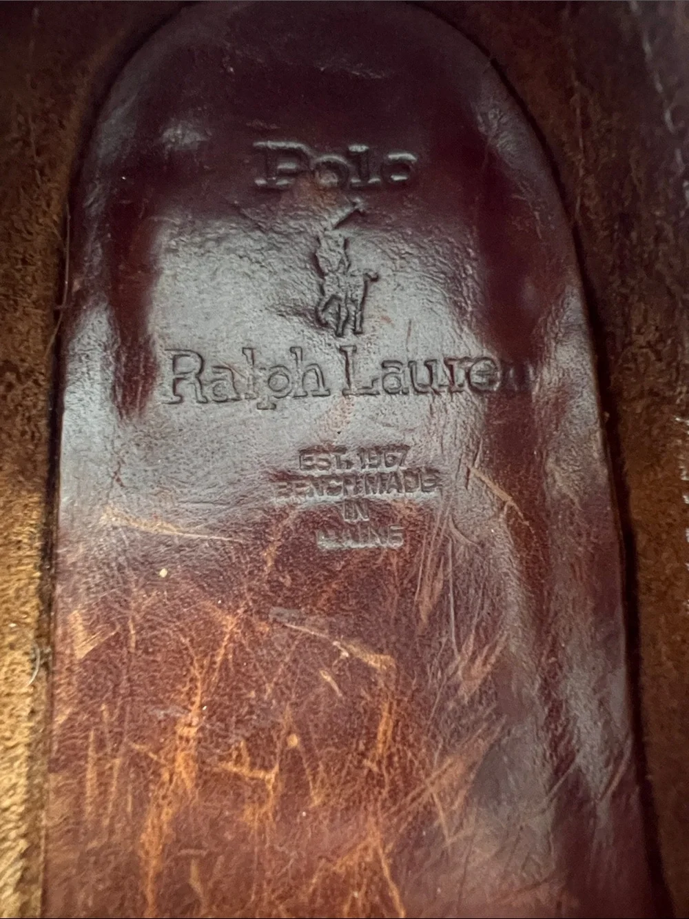 Polo Ralph Lauren Bench Made in Maine Tassel Loafers Men's 7.5D Brown Leather US